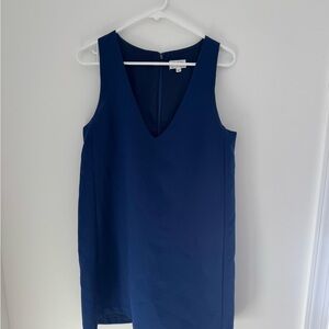 Chic Deep Blue Sleeveless Mini Dress